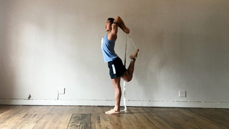 Natarajasana king dancer with strap